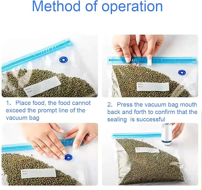 Sous Vide Bags Reusable 27Pcs, BPA Free Food Vacuum Sealer Bag, Food Storage Bags, Vacuum Zipper Bags for Sous Cooking - 20Pcs Vacuum Food Sealer Bag & 5 Air Valves & 2 Seal Clips (13.5X10 in) 4.3L