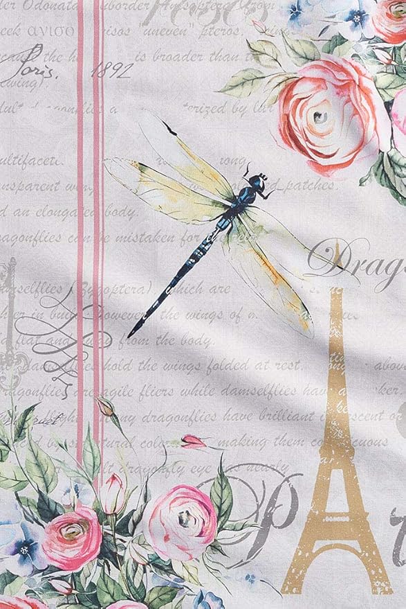 Maison d' Hermine Kitchen Towels Set of 2 100% Cotton 27.50" x 20" Reusable Cloth Tea Dish Towels Absorbent with Hanging Loop for Kitchen, Home, Dining, Cocktail Parties Spring/Summer (Champ De Mars)