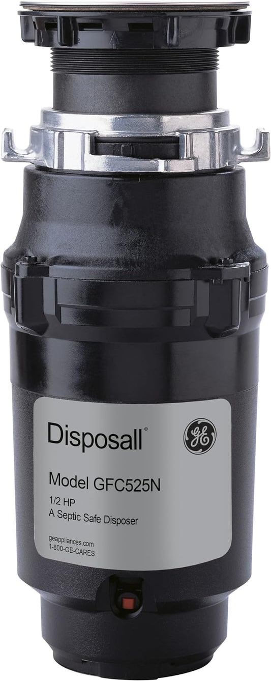 GE GFC525N Sink 1/2 HP Continuous Feed Disposer, Black