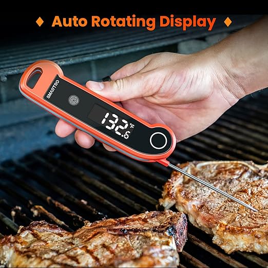 SMARTRO ST49 Digital Thermocouple Instant-Read Meat Thermometer with Ambidextrous Backlit for Food, Grilling, BBQ, Kitchen Cooking, Oil Deep Frying and Candy