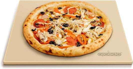 Pizza Stone For Oven and Grill 13 Inch, Baking Stone For Bread Thermal Shock Resistant BBQ Grilling Square Pizza Pan Cordierite Cooking Pan with PE Scraper