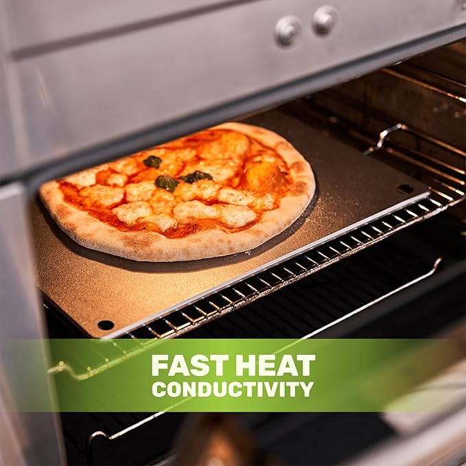 Pizza Steel, Pizza Steel for Oven - Durable Steel as Alternative to Pizza Stone - Baking’s, Steel Platform with Finger Hole for Baking Pizza and Bread