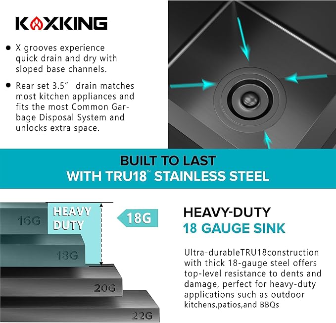 13 x 15 x 9 Inch Black Stainless Steel Bar Sink, Drop-in Topmount Deep Single Bowl Utility Prep Sink for RV, Wet Bar, Tiny Home, Laundry & Small Kitchen, 18 Gauge T304 with Basket Strainer