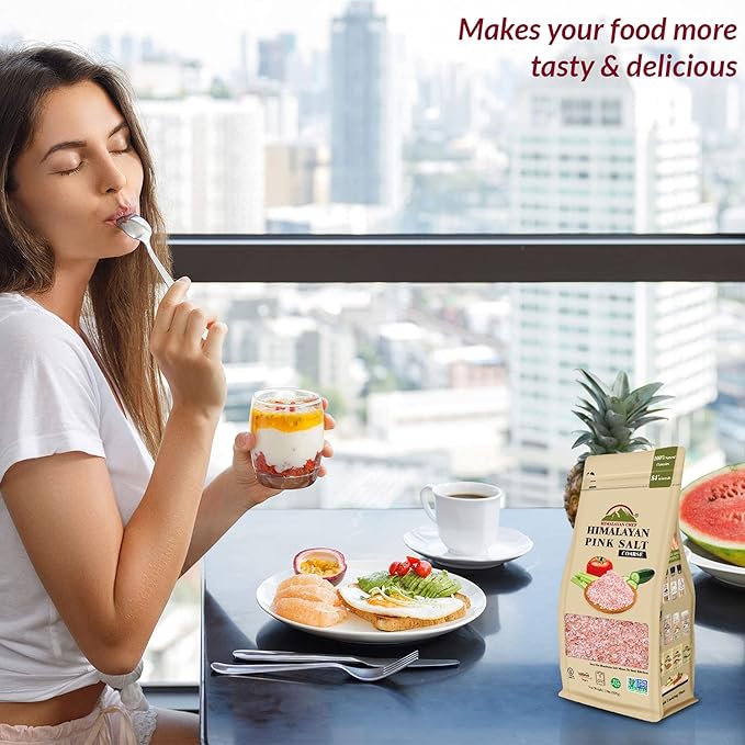 Himalayan Chef Pink Himalayan Salt Coarse Grain, 2 lbs Bag - Pure, Natural, Kosher, Mineral-Rich, Ideal for Grinder Refills, Cooking, Seasoning