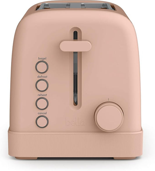 bella 2 Slice Toaster, 6 Setting Shade Control w Reheat, Cancel, Bagel & Defrost Buttons, Removable Crumb Tray, Anti Jam & Auto Shutoff, Auto Centering Guides & Cord Wrap, 900 Watt, Blossom