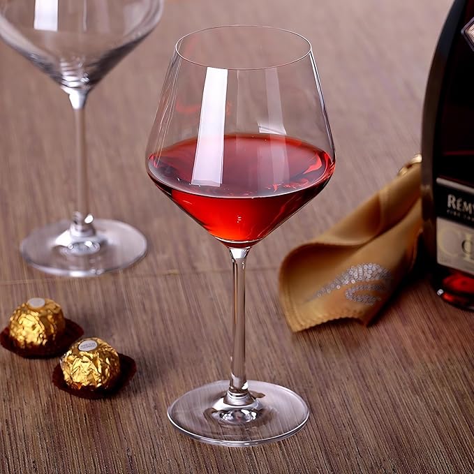 KAMMAK Wine Glasses Set of 2, 23 oz Hand Blown Crystal Bordeaux Wine Glasses, Thin Rim & Long Stem, Perfect for Red & White, Daily Use, Wedding Anniversary or Birthday Gift with Gift Box, S83BG68