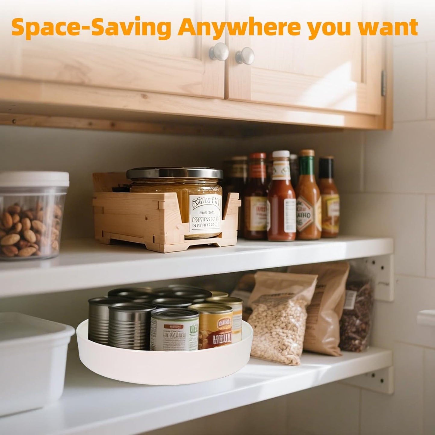 Metal Lazy Susan Organizer, 10 Inch Anti-Rust Turntable for Cabinet, Kitchen, Dining Table, Bathroom – Rotating Spice Rack, Spinner Storage, Round Carousel Organizer for Countertop White