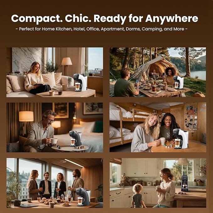 Warriors1 Single Serve Coffee Maker for Keurig K Cup, Espresso Machine for Nespresso Original, Dolce Gusto Pods, Ground Coffee, Cappuccino & Latte Coffee Machine, 20 Bar Espresso Maker, 3 Brew Sizes