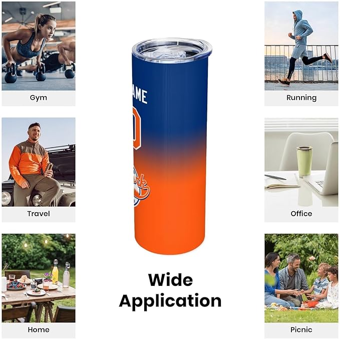 Custom Tumbler Stainless Steel Cup Personalized Baseball Vacuum Insulation Travel Mug Add Your Name Number Fans Gift for Baseball Fans