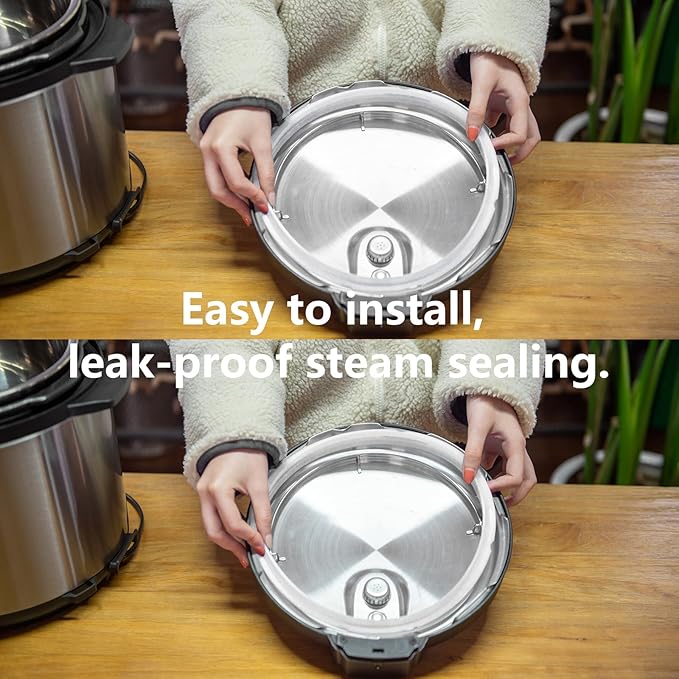 Silicone Sealing Rings Compatible for Instant Pot 6 Quart Pressure Cookers - 1 Pcs Replacement Silicone Gasket Seal Rings Fit IP-DUO60, DUO50, LUX60, LUX50, CSG60, and CSG50 - Clear