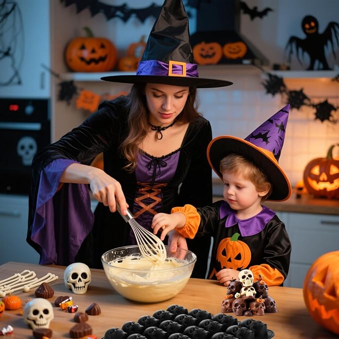 Skull Mold for Food with 20 Cavity, 3D Skull Baking Pan, Non-Stick Halloween Silicone Mold for Chocolate Cake Ice Cubes Halloween Decoration