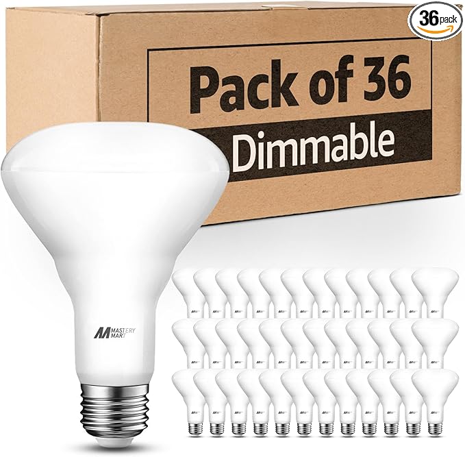 36 Pack BR30 LED Bulbs, 65W Equivalent, 4000K Neutral White, 700 Lumens, Flicker-Free, Dimmable Recessed Can Flood Lights for Home & Kitchen, Long Lasting & Energy Efficient, E26 Base, UL Listed