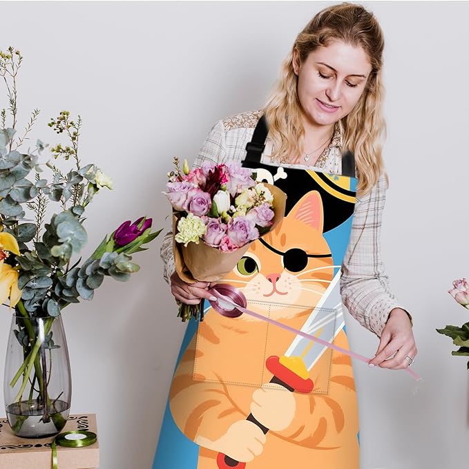 Halloween Apron Home Kitchen Cooking Baking Gardening for Women Men with Pockets waterproof 32x28 inch