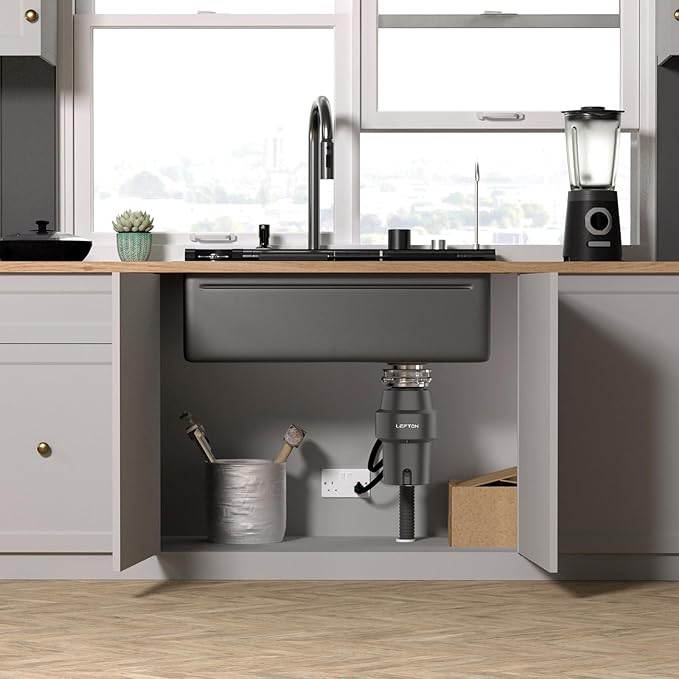 Lefton 29.5"x 18.25" Single Bowl Stainless Steel Kitchen Sink KS2206 with 1/2 HP Continuous Feed Garbage Disposal LGD-513