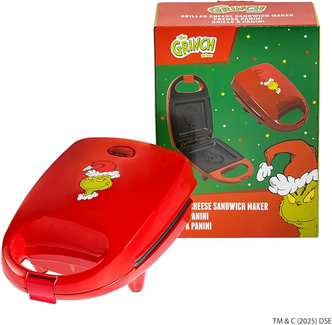 Uncanny Brands Dr. Seuss The Grinch Single Sandwich Maker - Dr. Seuss Kitchen Appliance