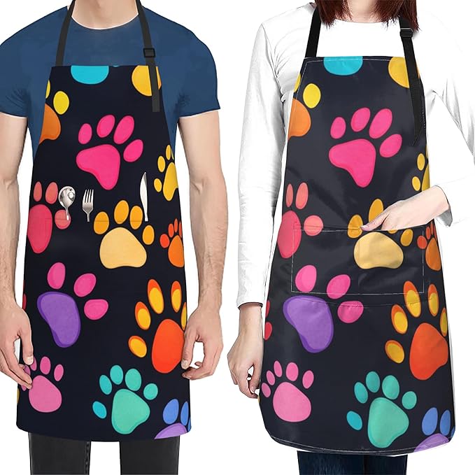 Funny Animal Apron with 2 Pockets Waterproof for Men Women Kitchen Garden Decor