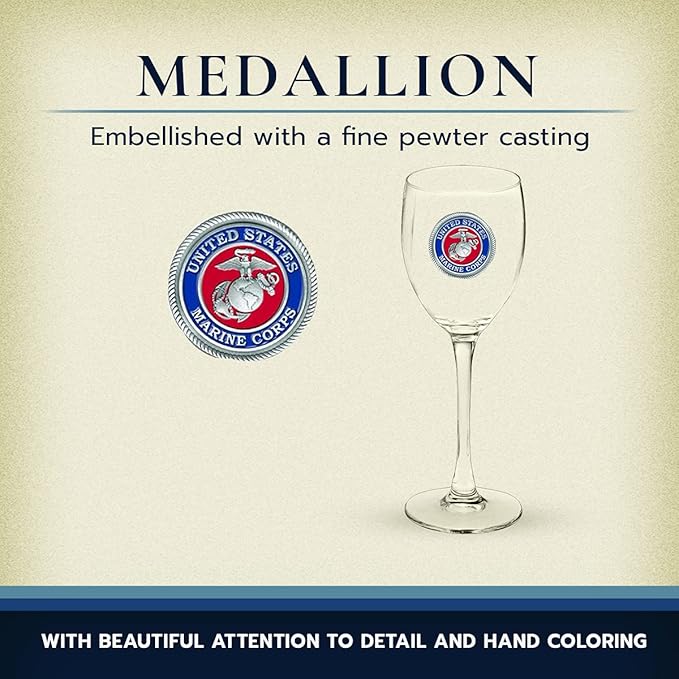 Heritage Pewter Palmetto Glass Goblets – Set of 2 | 12 OZ Goblet Wine Glasses | Expertly Crafted Pewter Glass