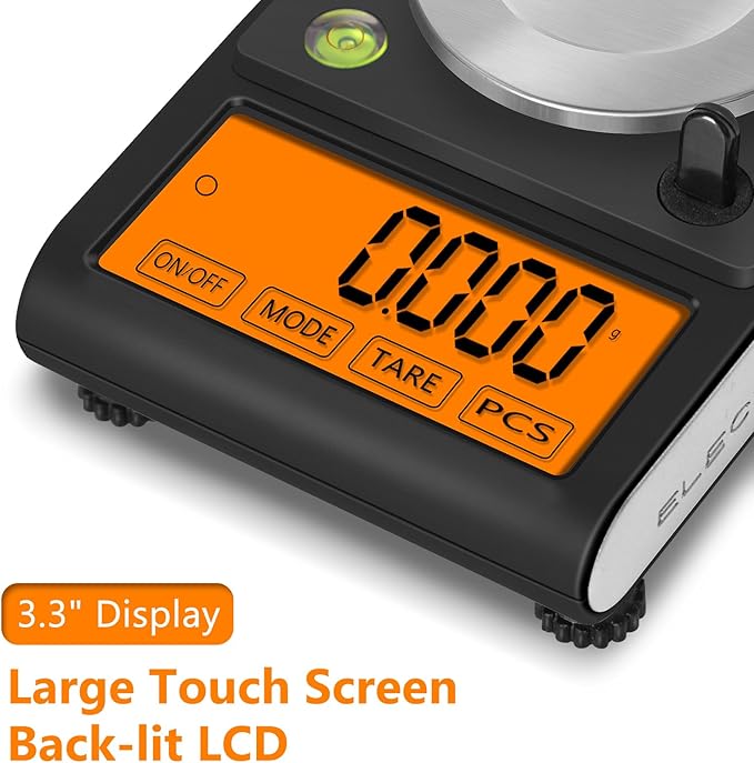 Fuzion Milligram Scale 50g/0.001g, Digital mg Scale with Calibration Weights, Jewelry Scale with Tweezers, Spoon, Bowl, Brush, Micro Scale for Powder, Gold, Herb, Large Display