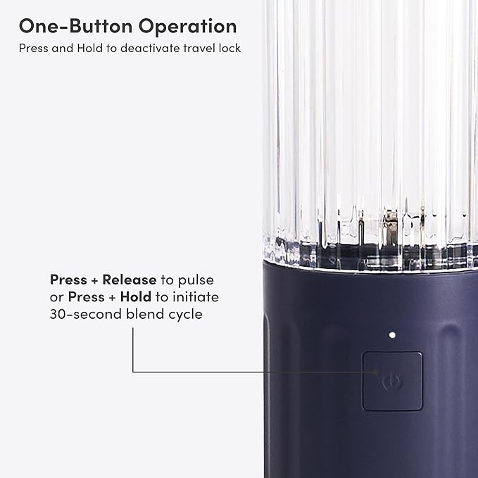 Beast GO Cordless, Premium Portable Blender for Shakes & Smoothies, 22oz Blending Vessel, Blends Ice & Frozen Fruit, Rechargeable USB-C Battery, Drinking Lid and Straw System (Navy)