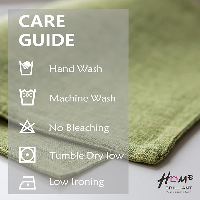 Home Brilliant Green Placemats Set of 8 Washable Place Mats Linen Placemats Heat Resistant Table Mats for Wooden Table Indoor Outdoor Decor, Lime Green