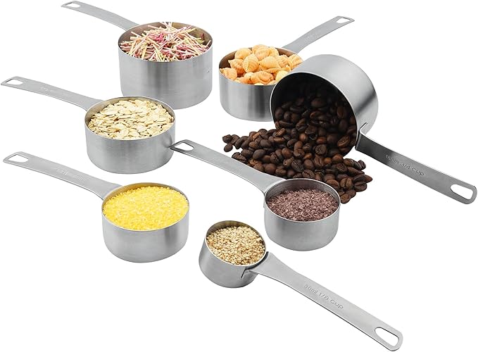 Measuring Cups and Spoons Set, Stainless Steel Measuring Cups Spoons Complete Set of 19pcs Professional Measurer Scoops Ingredients Liquid or Dry Heavy Duty Solid Measurment Cup