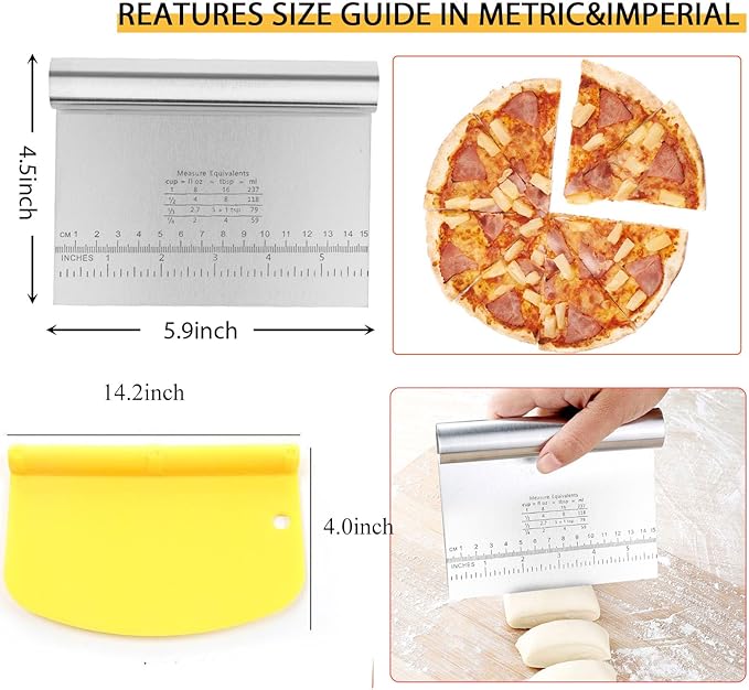 Adjustable Rolling Pin 19 Baking Tool Set and Silicone Baking Pastry Mat Set,Thickness Rings,Stainless Steel Dough Roller Rolling Pins for Baking Dough, Pizza, Pie, Pastrie(Red Mat)