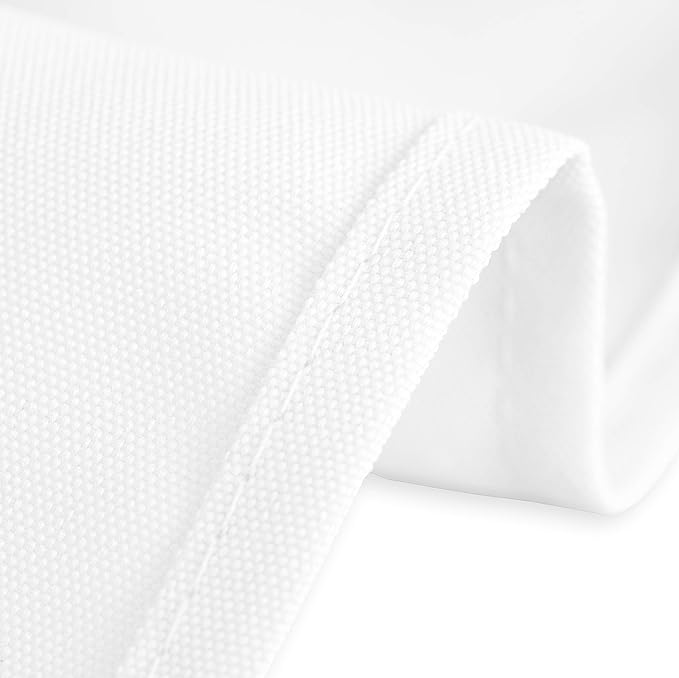 LTC LINENS 2 Pack White Rectangular Tablecloths 60 x 102 Inch for 6 Feet Rectangle Banquet Tables with Half-Drop - Stain and Wrinkle Resistant Polyester Fabric Cloth Table Covers for Party, Wedding