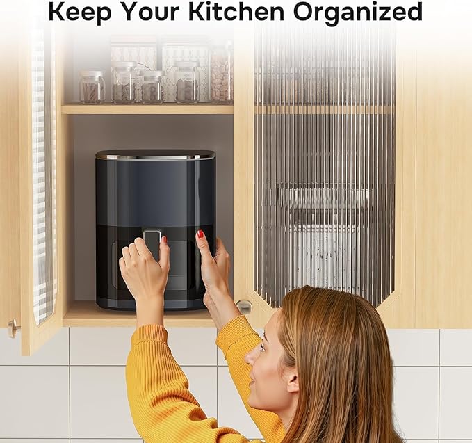 Simple Deluxe 12-in-1 Air Fryer 6.34 Qt, Digital Preset Airfryer with Visible Window, Nonstick and Dishwasher-Safe Basket, Air Fry, Roast, Bake, Dehydrate, Fries, 1700W, Gary