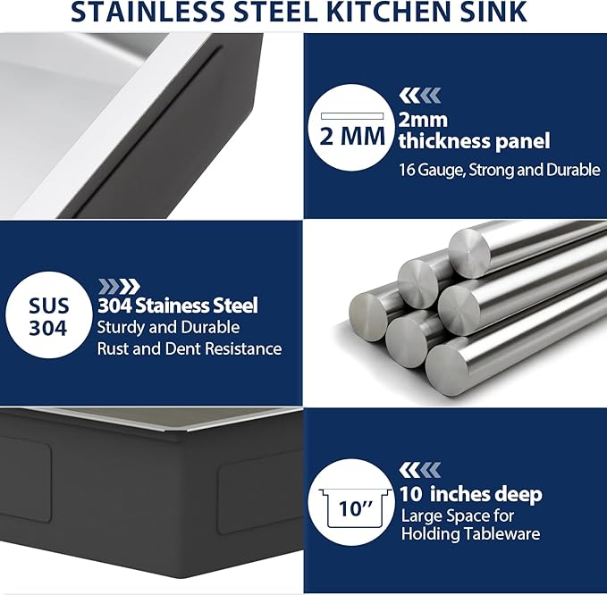 Lordear 45 Inch Undermount Kitchen Sink Ledge Workstation 16 Gauge Stainless Steel Single Bowl Under Counter Kitchen Sink with Built-in Accessories 45''x19''x10''