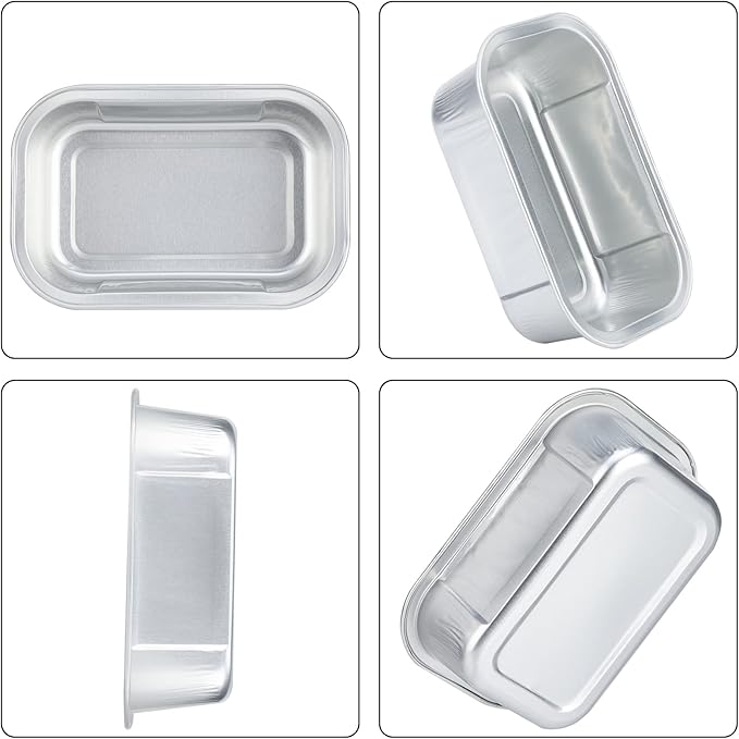 EUSOAR Creme Brulee Cups, 5.7oz 50pcs Silver Disposable Aluminum Baking Cups Pans Ramekins with Lids for Pie Creme Brulee Pudding Dessert, Foil Cupcake Liners for Catering Gathering Shower