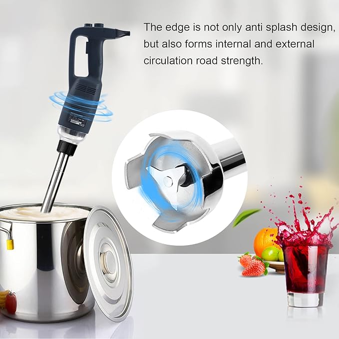 Li Bai 14 in Heavy Duty Big Stix Immersion Blender Handheld Kitchen, Hand Blenders for Kitchen, Commercial Mixer Electric, 500W Removable Shaft 2500rpm to 14000rpm, Emulsifier Blender Handheld