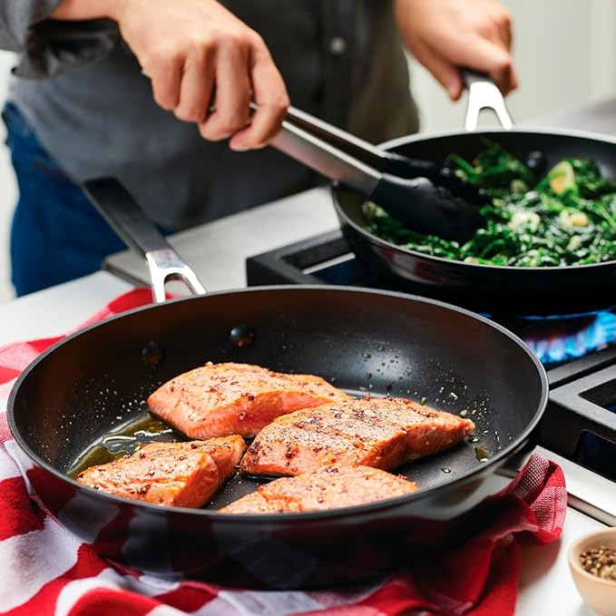 KitchenAid 84803 Hard Anodized Nonstick Frying Pans/Skillet Set, 8.25 Inch and 10 Inch - Onyx Black
