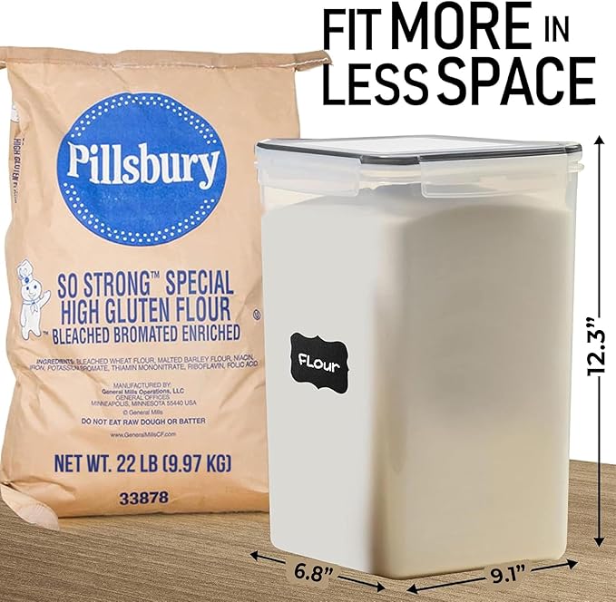 WHITE FEATHER SUPPLIES 2 PC [8.5L / 287 Oz] Extra Large Airtight Food Storage Containers with Lids - BPA Free Kitchen and Pantry Organization Containers for Baking Supplies, Cereal, Flour, Sugar, Rice