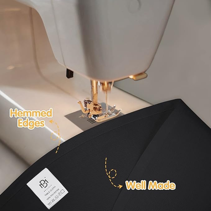 BRILLMAX 6 Pack Black Round Tablecloths 90 Inch - Circle Bulk Linen Polyester Fabric Washable Table Cloth Cover for Wedding Reception Banquet Birthday Party Buffet Restaurant