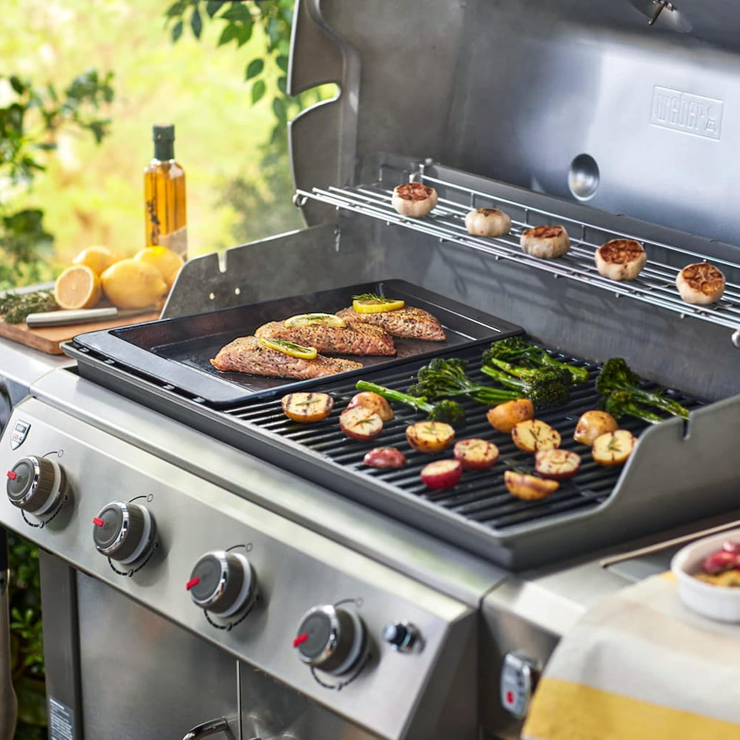 Grill Griddle 7566 Griddle Replacement Parts Cast Iron Griddle for Weber Genesis, Griddle for Weber Genesis Grill 300 Series Genesis E-310 E-320 E-330 S-310 S-320 S-330 EP-310 EP-320 EP-330 CEP-310