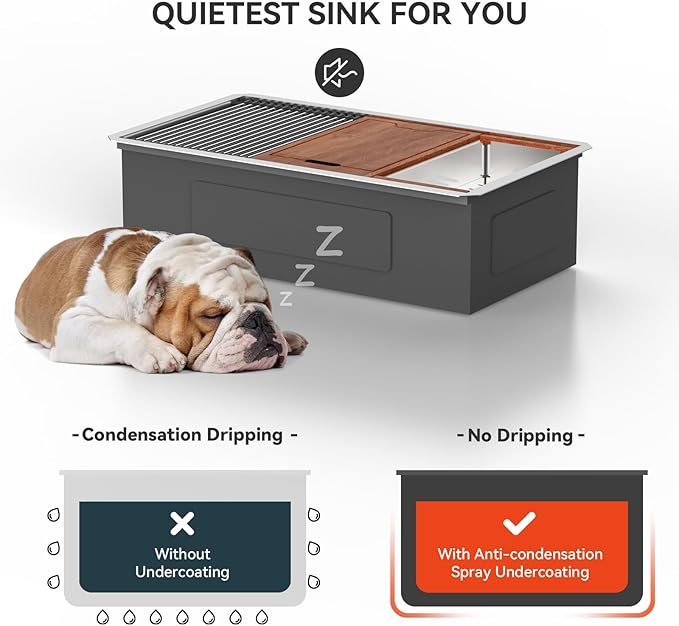 Lordear 32 Undermount Kitchen Sink 32x19 Inch Stainless Steel Kitchen Sinks Ledge Workstation 16 Gauge Single Bowl Under Counter Handmade Sink with Cutting Board