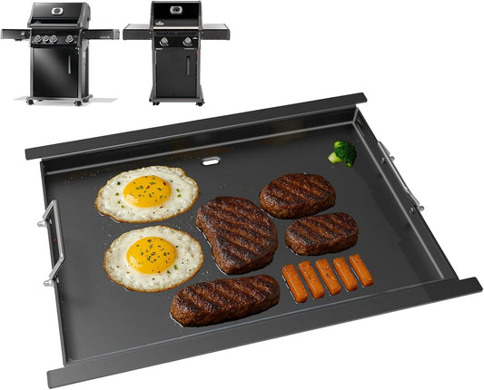 Full Size Griddle Insert for Napoleon Prestige PRO 425 Series Grill R425,R425-1, R425-2,425SB,COS425SBPK,R425NSS,R425SIB,Carbon Steel Griddle Plate Replace Part for Napoleon #S83013, 22.8''L X 17.7''W