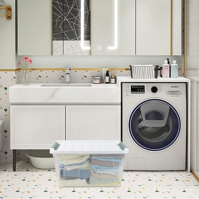 36 Quart Large Plastic Storage Box, Clear Plastic Storage Totes, 4 Packs