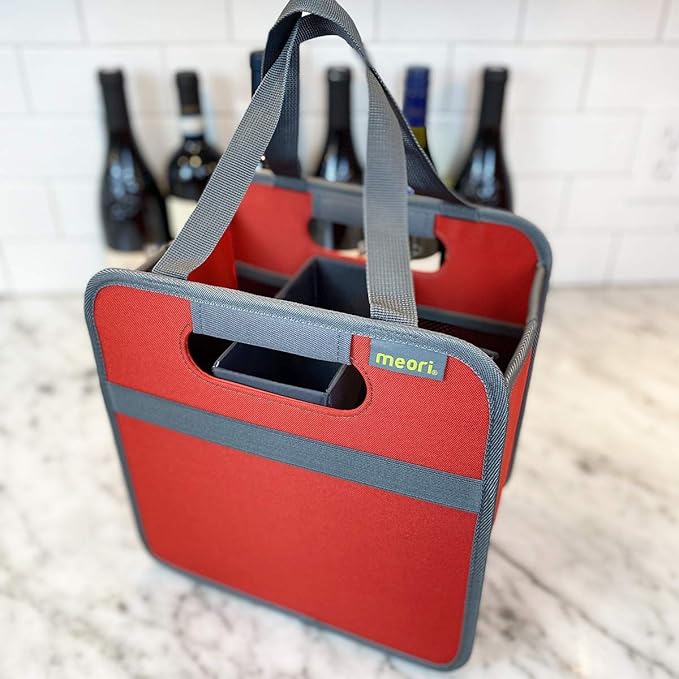 meori 6-Bottle Wine Tote Folding Carrying Bag Great Christmas Gift