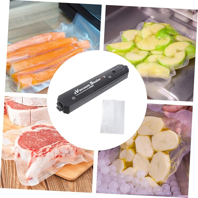 Automatic Vacuum Sealer Machine Multi-function Food Sealing Tool with Pre-cut Bags Compact Portable Kitchen Gadget US Plug for Home and Commercial Use