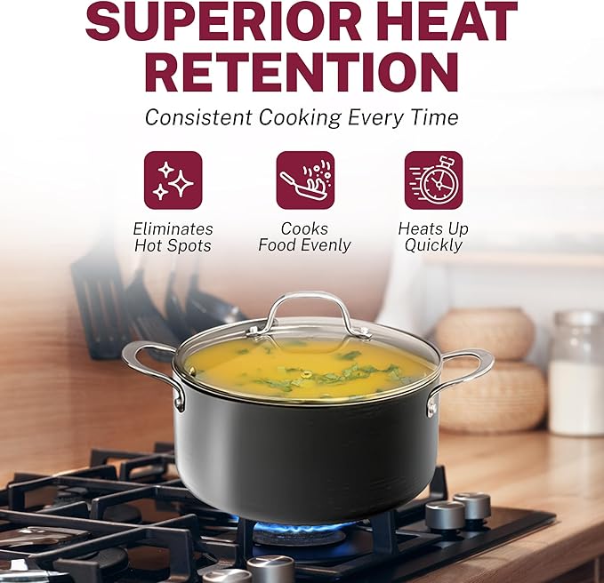 Granitestone 13 Pc Ceramic Pots and Pans Set Non Stick, Kitchen Cookware Sets, Pot and Pan Set Nonstick, Anodized Non Toxic Ceramic Cookware Set, Non Stick Pots and Pan Set, Oven & Dishwasher Safe