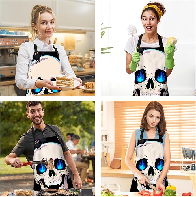 Halloween Apron Home Kitchen Cooking Baking Gardening for Women Men with Pockets waterproof 32x28 inch