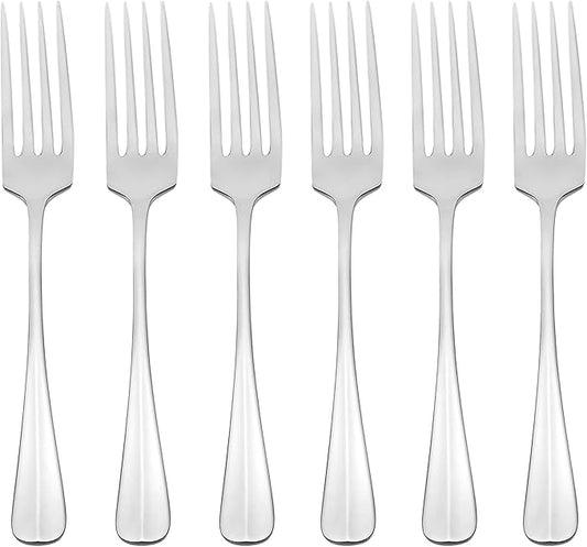 Oneida Savor Everyday Flatware Dinner Forks, Set of 6, 18/0 Stainless Steel, Silverware Set, Dishwasher Safe