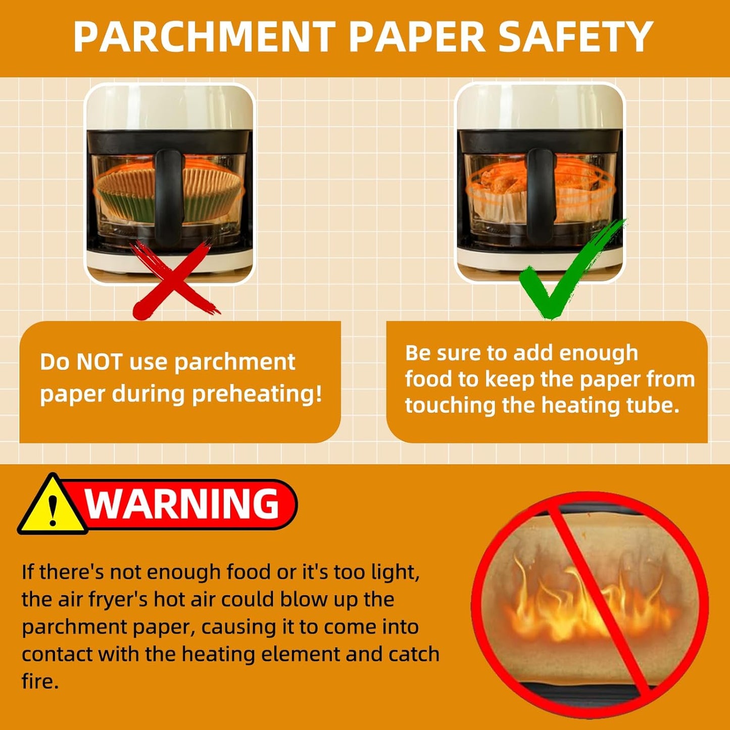 Air Fryer Paper Liners XXL for 8-12 Qt Airfryer, 200pcs 9-10 inch Square Thickened 50gsm Disposable Parchment Tray