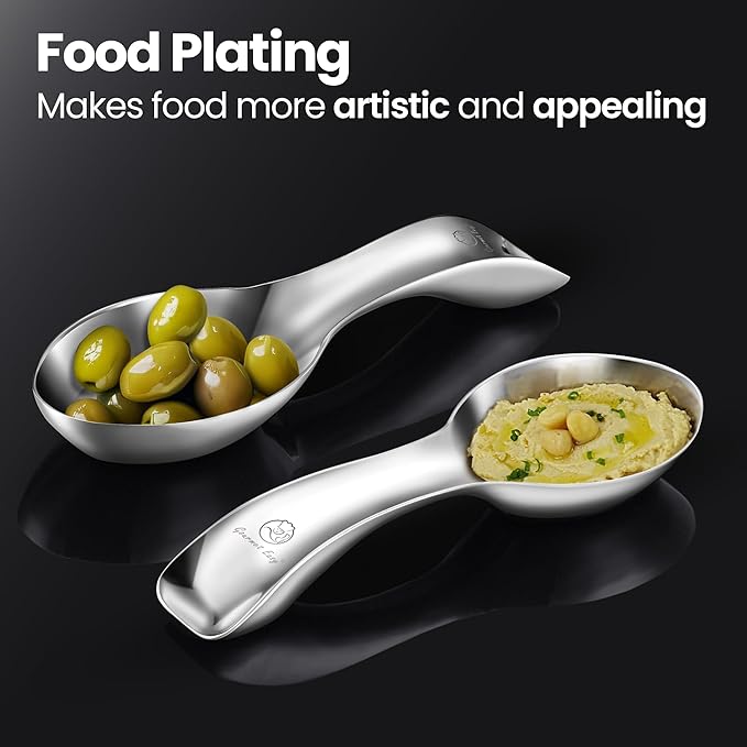 Break-Proof Kitchen Spoon Rest for Stove Top – Premium Stainless Steel Spoon Holder for Kitchen Counter – Mirror-Polished, Heavy-Duty with a Luxury Look – Dishwasher Safe & 5-Year Warranty