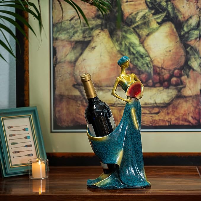 NUPTIO Wine Racks Countertop Gift: Wine Bottle Holder Resin Red Wine Rack Women Sculpture Display Wine Stand Shelf for Home Kitchen Wine Lovers Gifts Wine Accessories for Wine Lovers Bar Decor