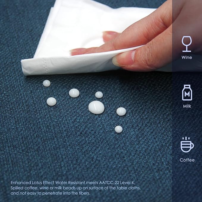 BALCONY & FALCON Rectangle Tablecloth Washable Wrinkle Resistant and Water Proof Table Cloth Decorative Linen Fabric Tablecloths for Dining Parties Kitchen Wedding and Outdoor Use (Navy Blue, 57x118)