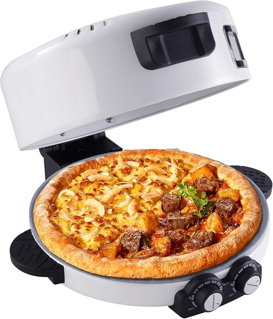 12" Electric Pizza Oven-Countertop Pizza Maker with Timer &Temperatures Control, Perfect for Pizzas/Pancake/Quesadillas/Cookies (12in)