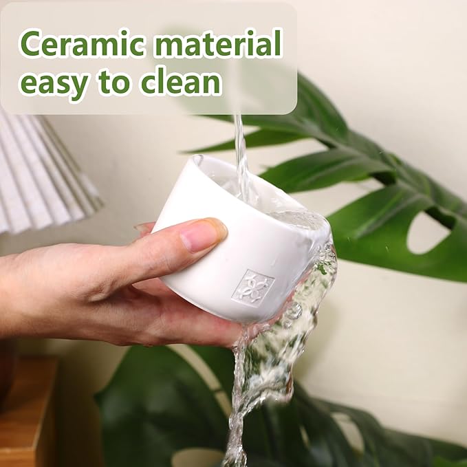 Porcelain Espresso Cups Set of 2, 3.5-4 oz Ceramic Small Coffee Cups, White Demitasse Cups for Espresso Coffee or Tea Shot Cups, Microwave Dishwasher Safe.