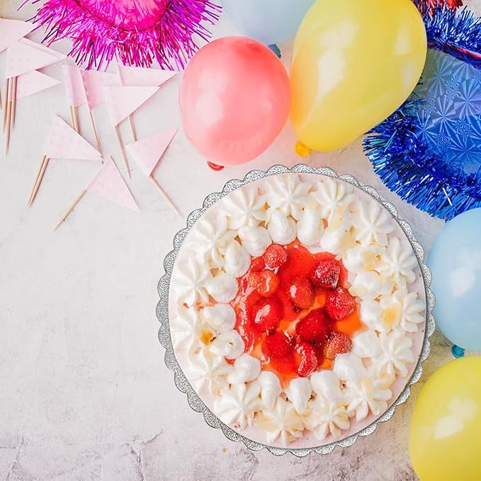 4 Pcs Cake boards, 6, 8, 10 and 12 Inch Cake Base Cardboards, Cake Circle Base for Cake Decorating, Silver